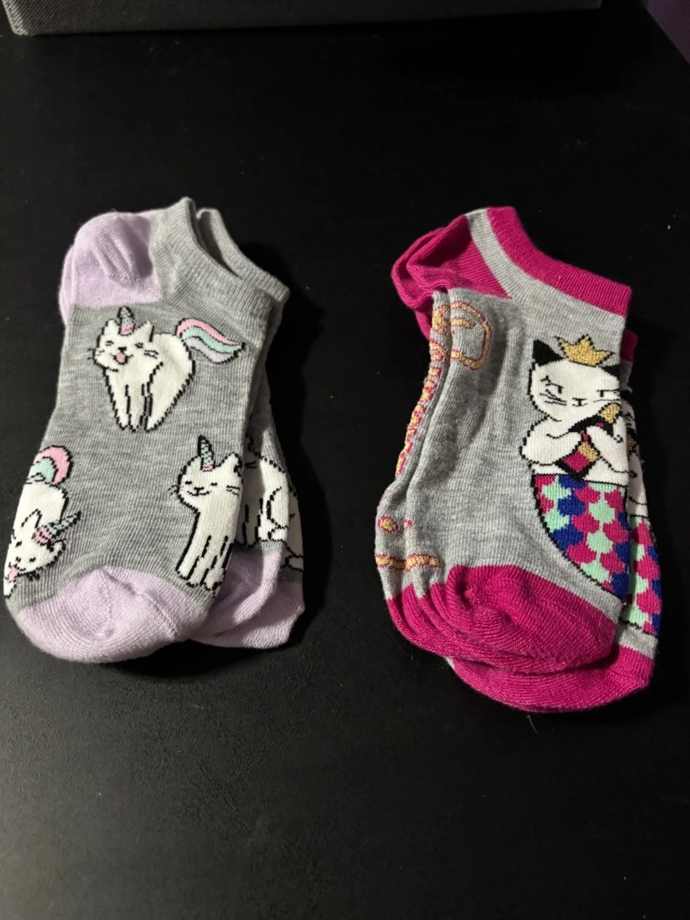 cat unicorn/ cat purr maid socks x2